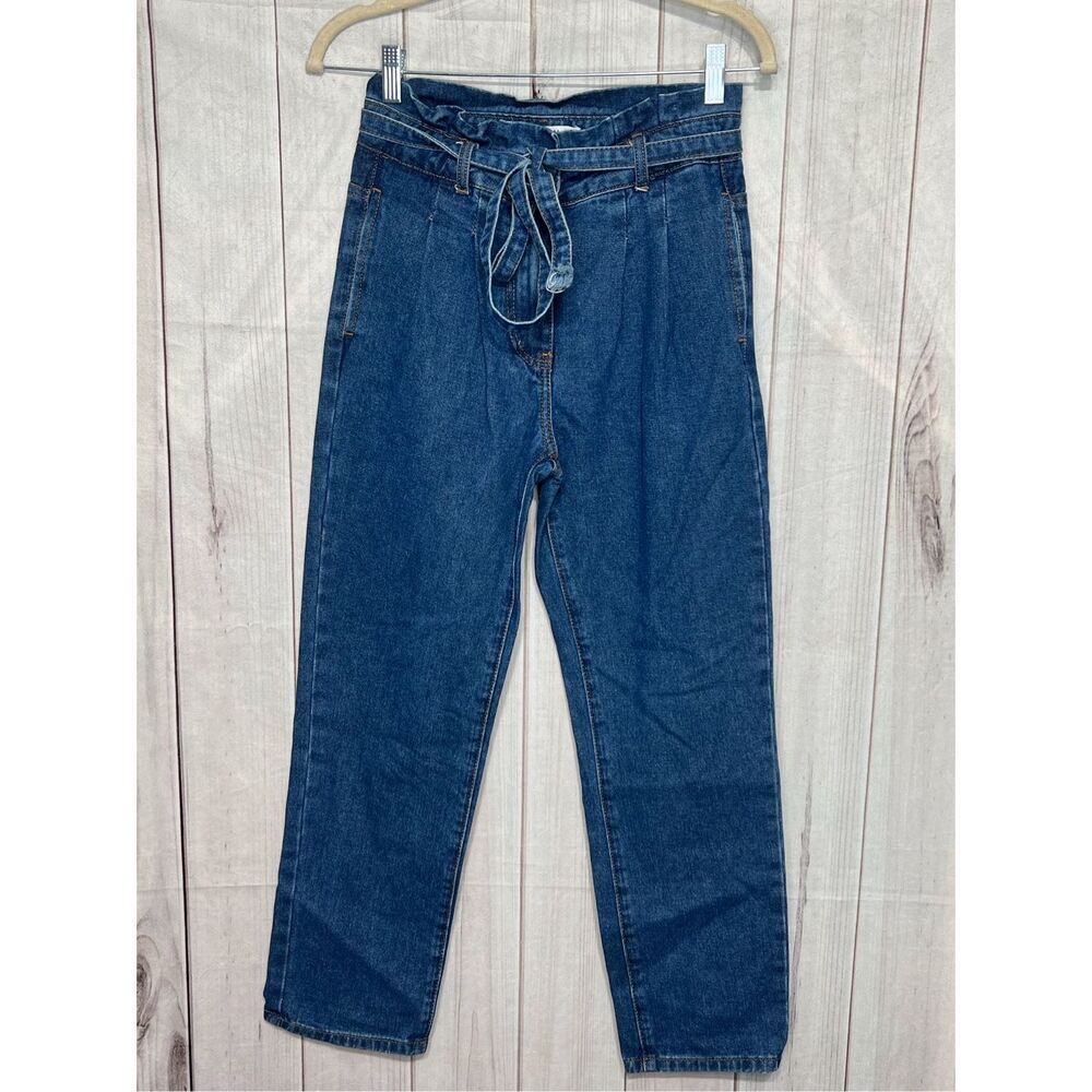 Redial Jeans, high-rise, straight, paper bag, size EUR 34 US 4